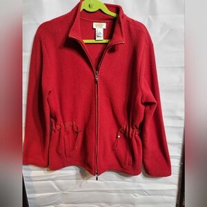Talbots fleece jacket, lg. Red Pre-owned
